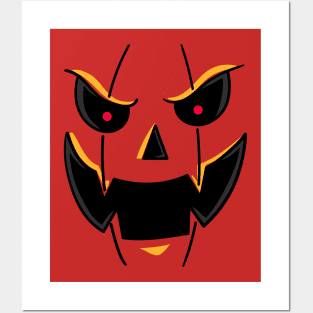 Pumpkin face Posters and Art